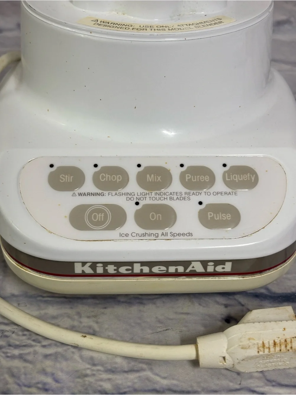 Kitchenaid Ultra Power Blender KSB5WH White 5-Speed 40oz Motor Base Only Tested